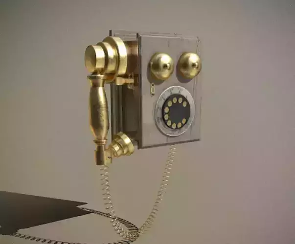 Telephone Rotatory Low-poly 3D model
