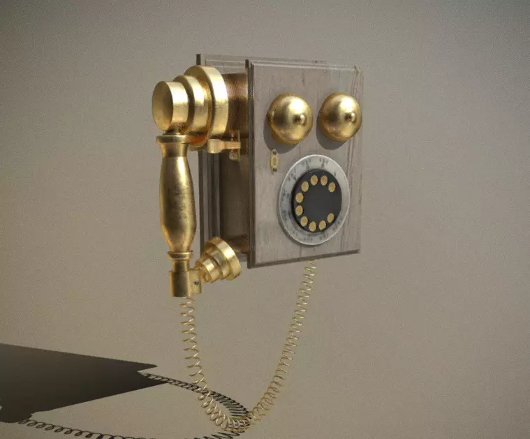 Telephone Rotatory Low-poly 3D model_0