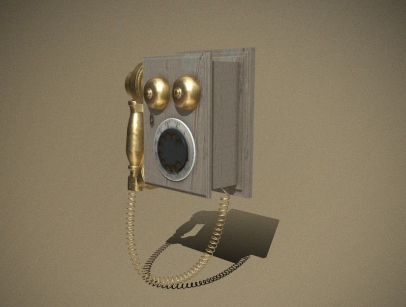 Telephone Rotatory Low-poly 3D model_2