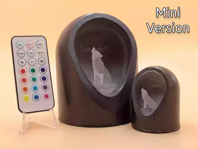 Howling Wolf Mini - LED Light Up Diorama