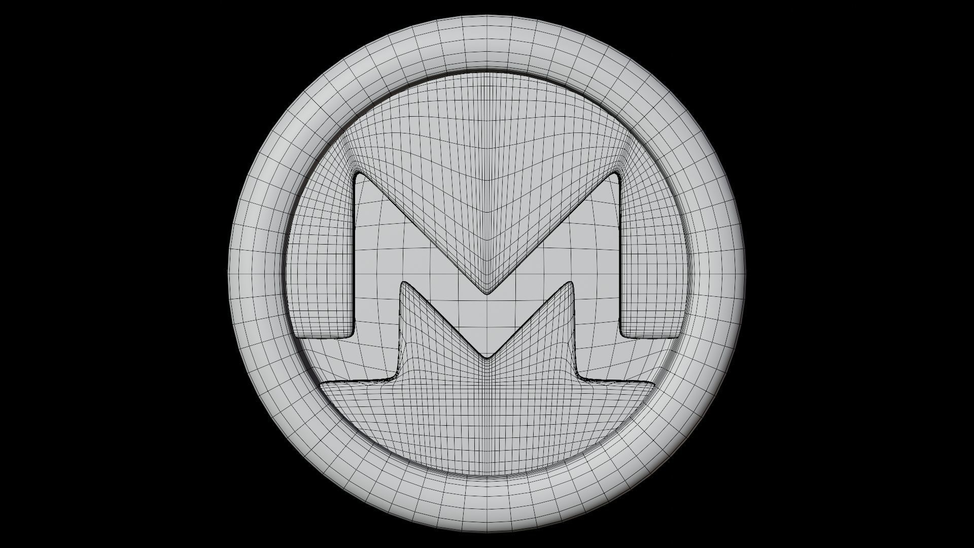 Monero or XMR White Crypto Coin with cartoon style 3D model_6