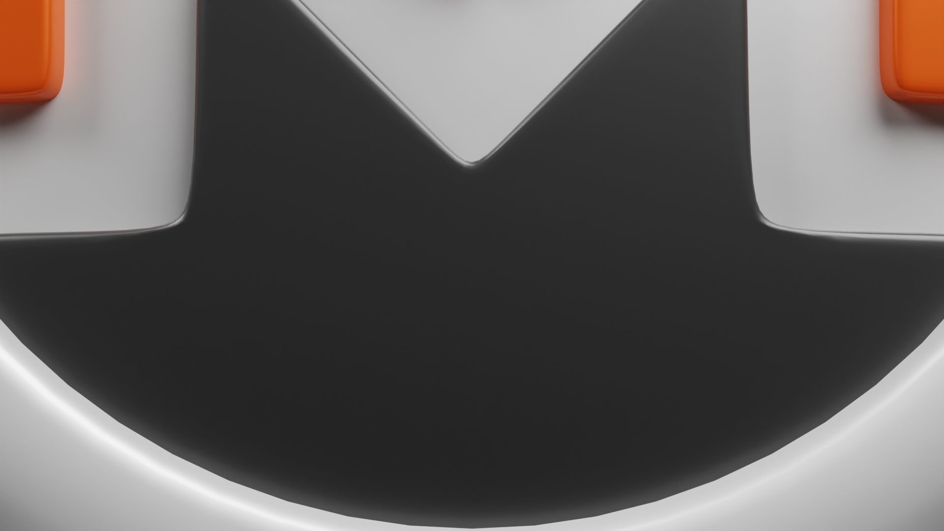 Monero or XMR White Crypto Coin with cartoon style 3D model_5