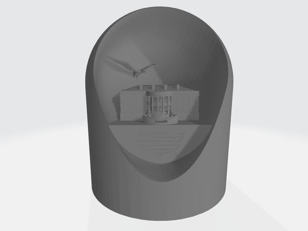 Love For America - LED Light Up Diorama 3D print model_2