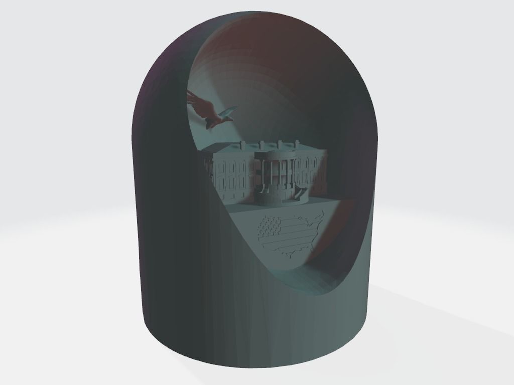 Love For America - LED Light Up Diorama 3D print model_1