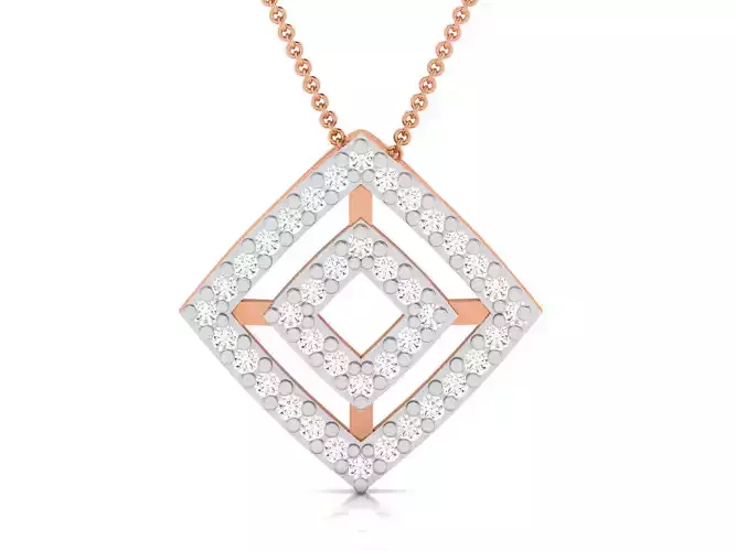 Square Light wt Diamond Charms Pendant 3dm render Detail 3D print model