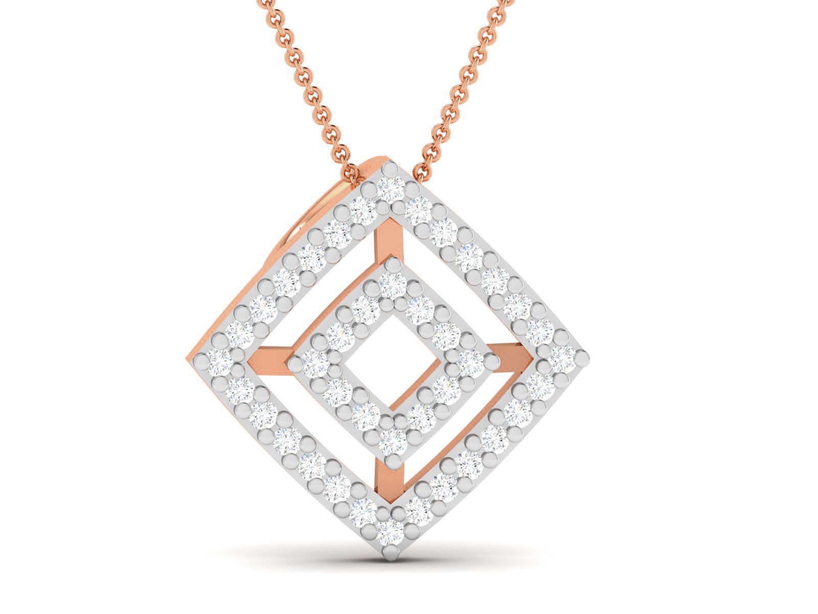 Square Light wt Diamond Charms Pendant 3dm render Detail 3D print model_3