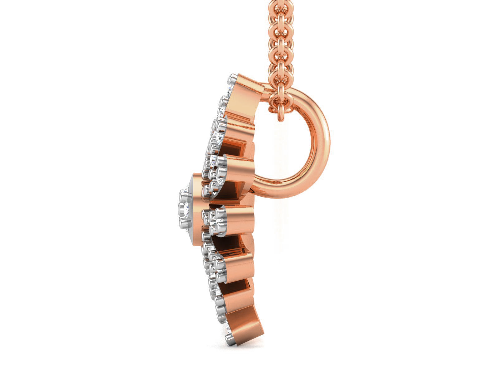 Flower Light wt Diamond Charms Pendant 3dm render Detail 3D print model_2