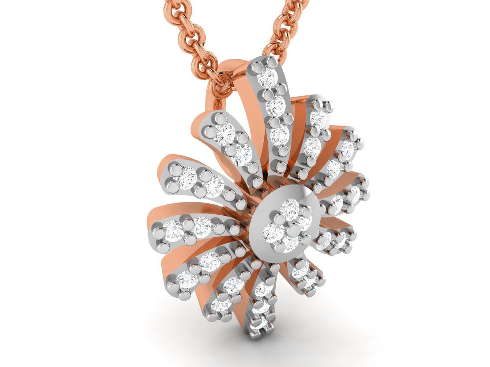 Flower Light wt Diamond Charms Pendant 3dm render Detail 3D print model_1