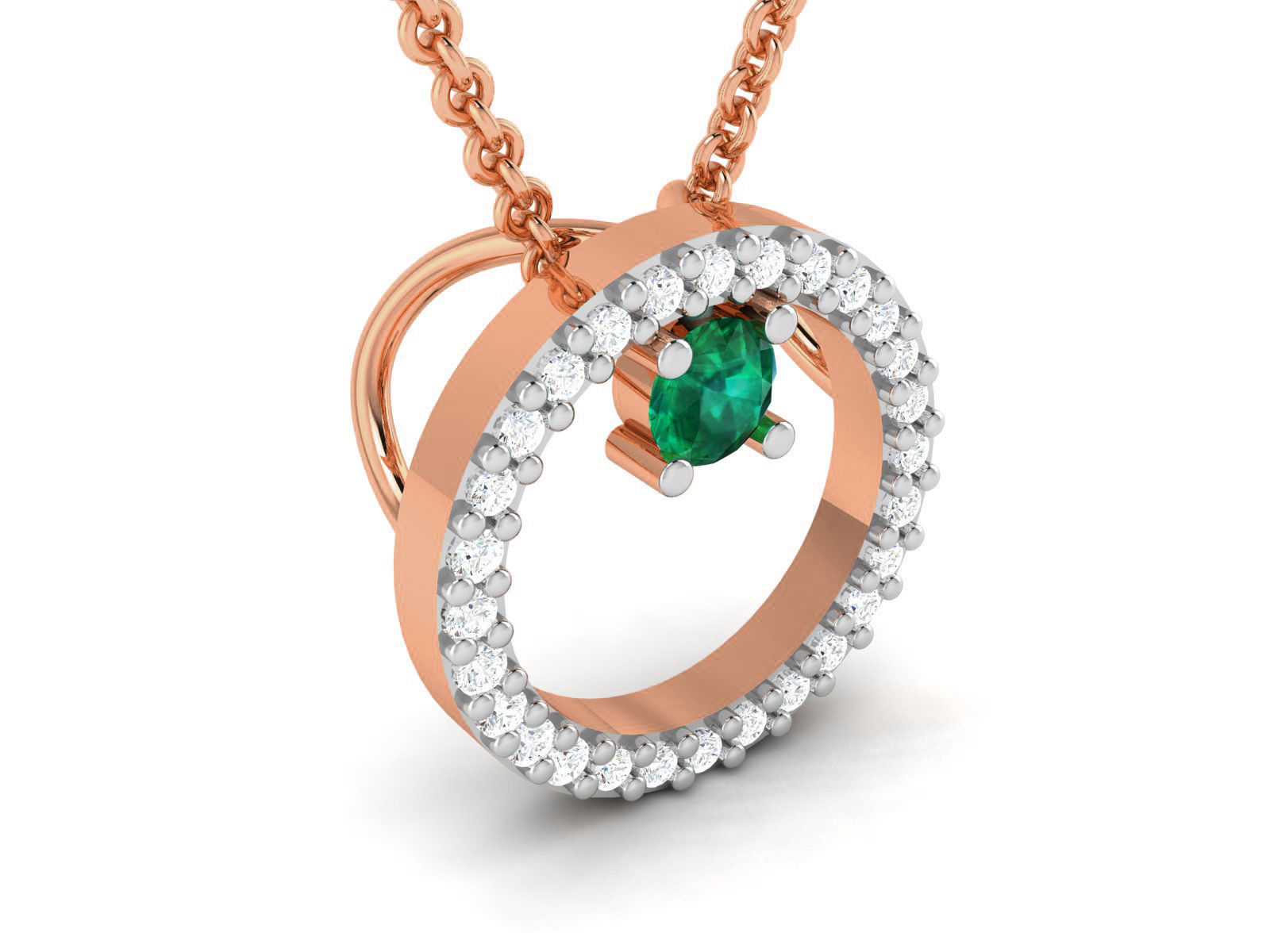 Circle Light wt Diamond Charms Pendant 3dm render Detail 3D print model_1