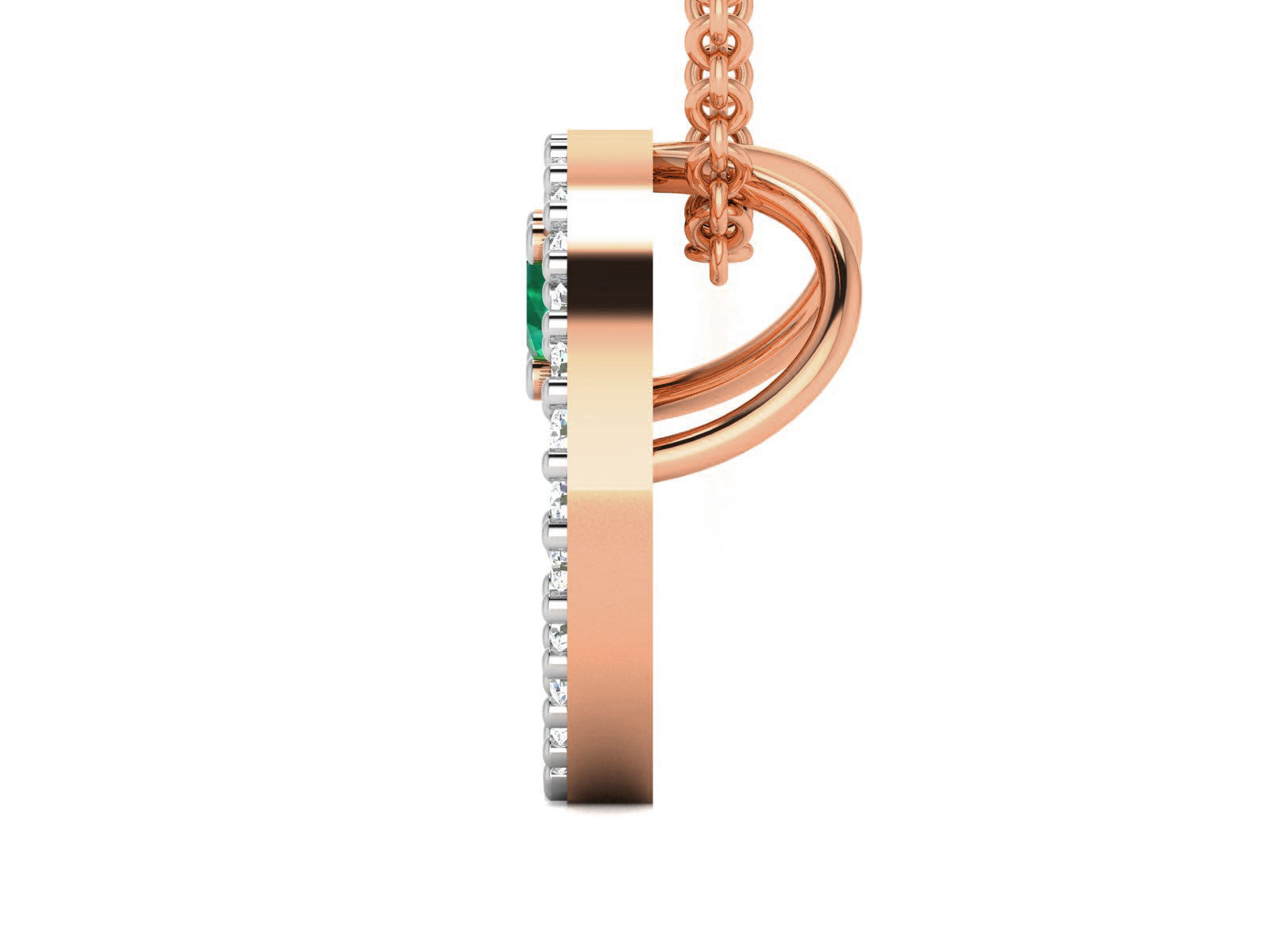 Circle Light wt Diamond Charms Pendant 3dm render Detail 3D print model_3