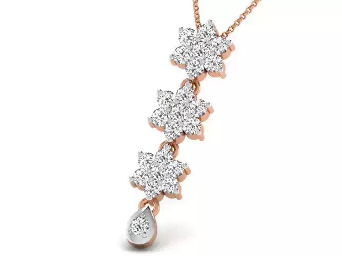 Light wt Diamond Charms Pendant 3dm render Detail