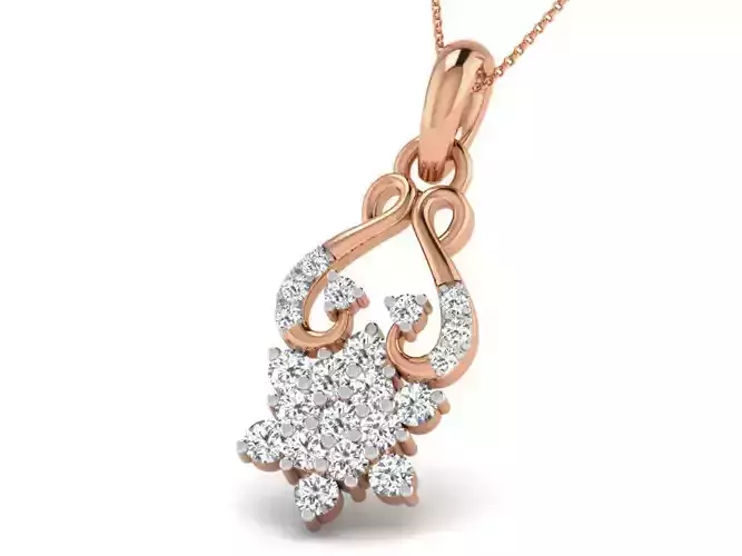 Light wt Diamond Charms Pendant 3dm render Detail