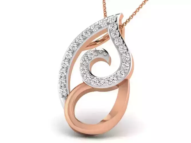 Light wt Diamond Charms Pendant 3dm render Detail