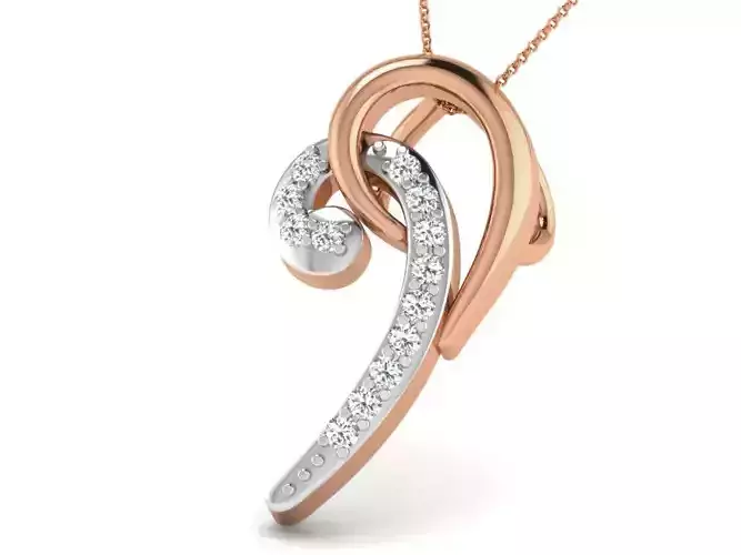 Light wt Diamond Charms Pendant 3dm render Detail