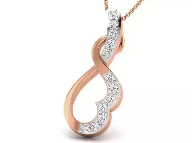 Light wt Diamond Charms Pendant 3dm render Detail