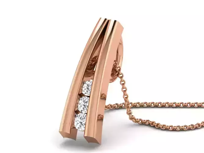 Light wt Diamond Charms Pendant 3dm render Detail