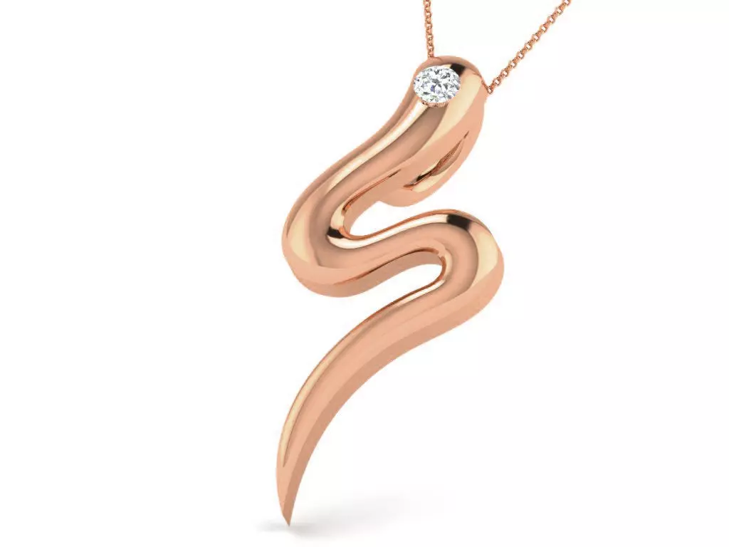 Snake Light wt Diamond Charms Pendant 3dm render Detail 3D print model_0