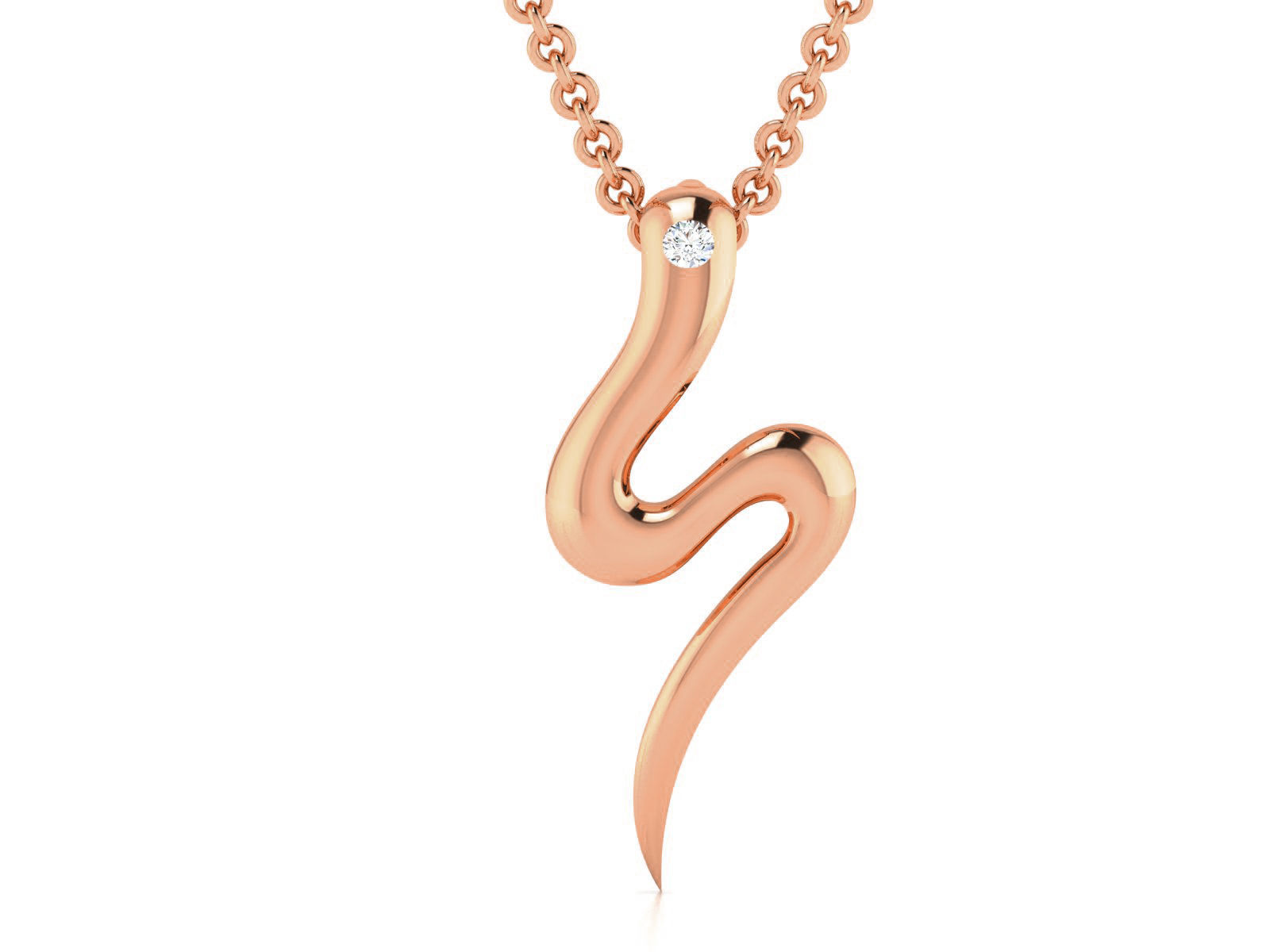 Snake Light wt Diamond Charms Pendant 3dm render Detail 3D print model_2