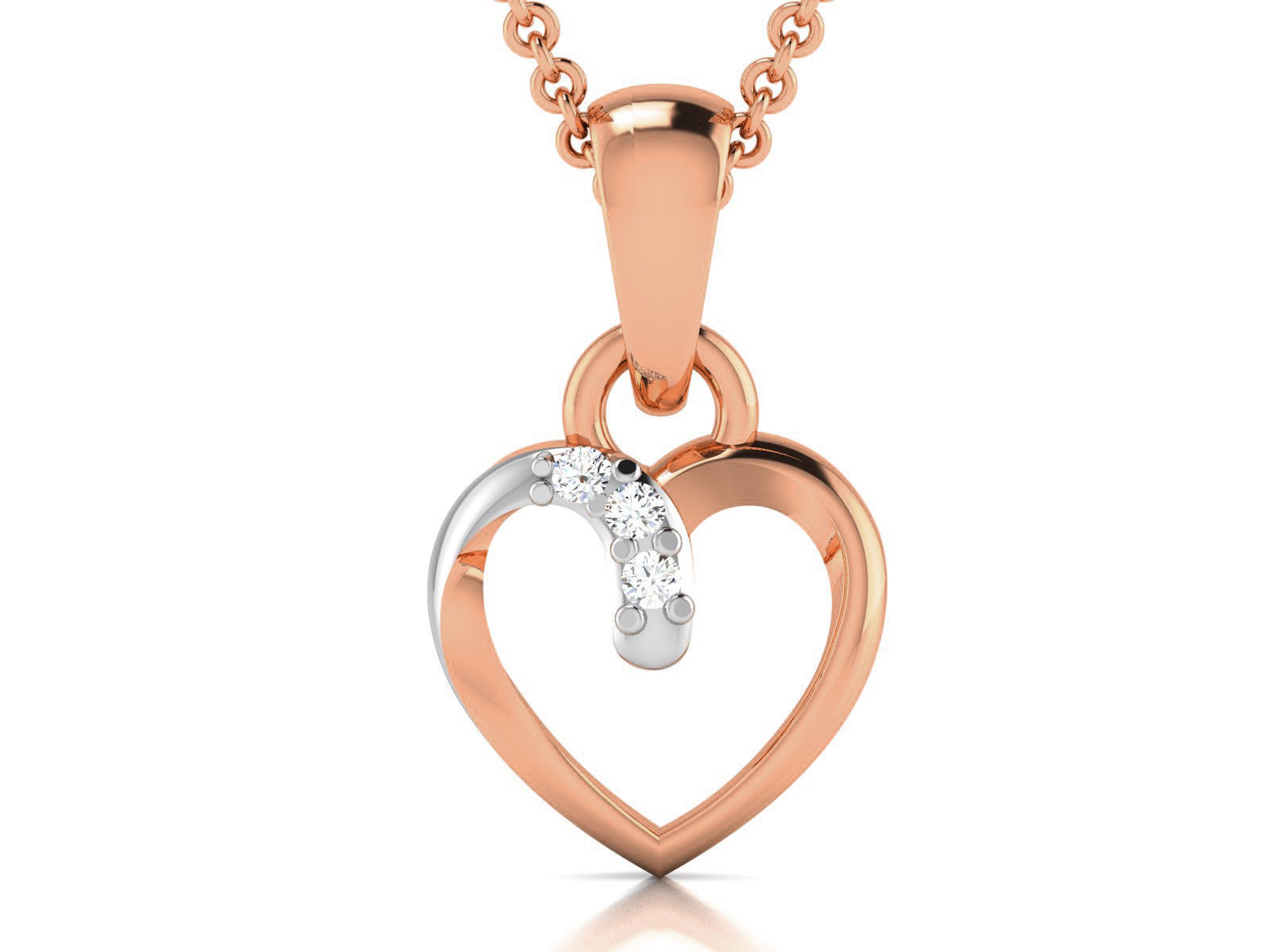 Heart Light wt Diamond Charms Pendant 3dm render Detail 3D print model_2