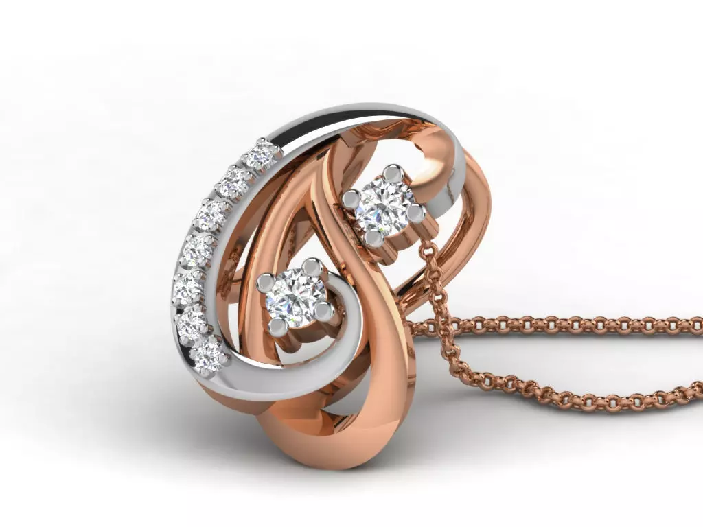 Light wt Diamond Charms Pendant 3dm render Detail 3D print model_0