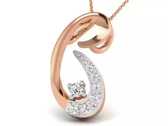 Light wt Diamond Charms Pendant 3dm render Detail