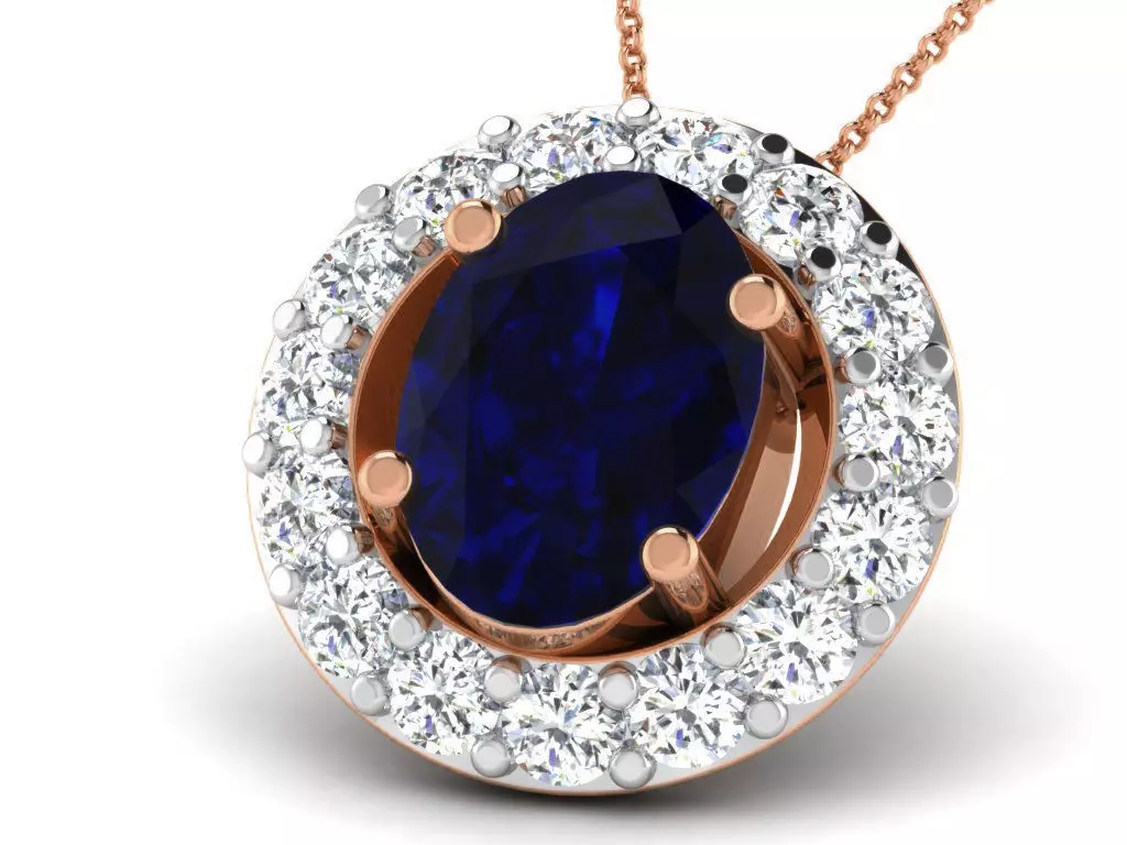 Solitaire Light wt Diamond Charms Pendant 3dm render Detail 3D print model_0