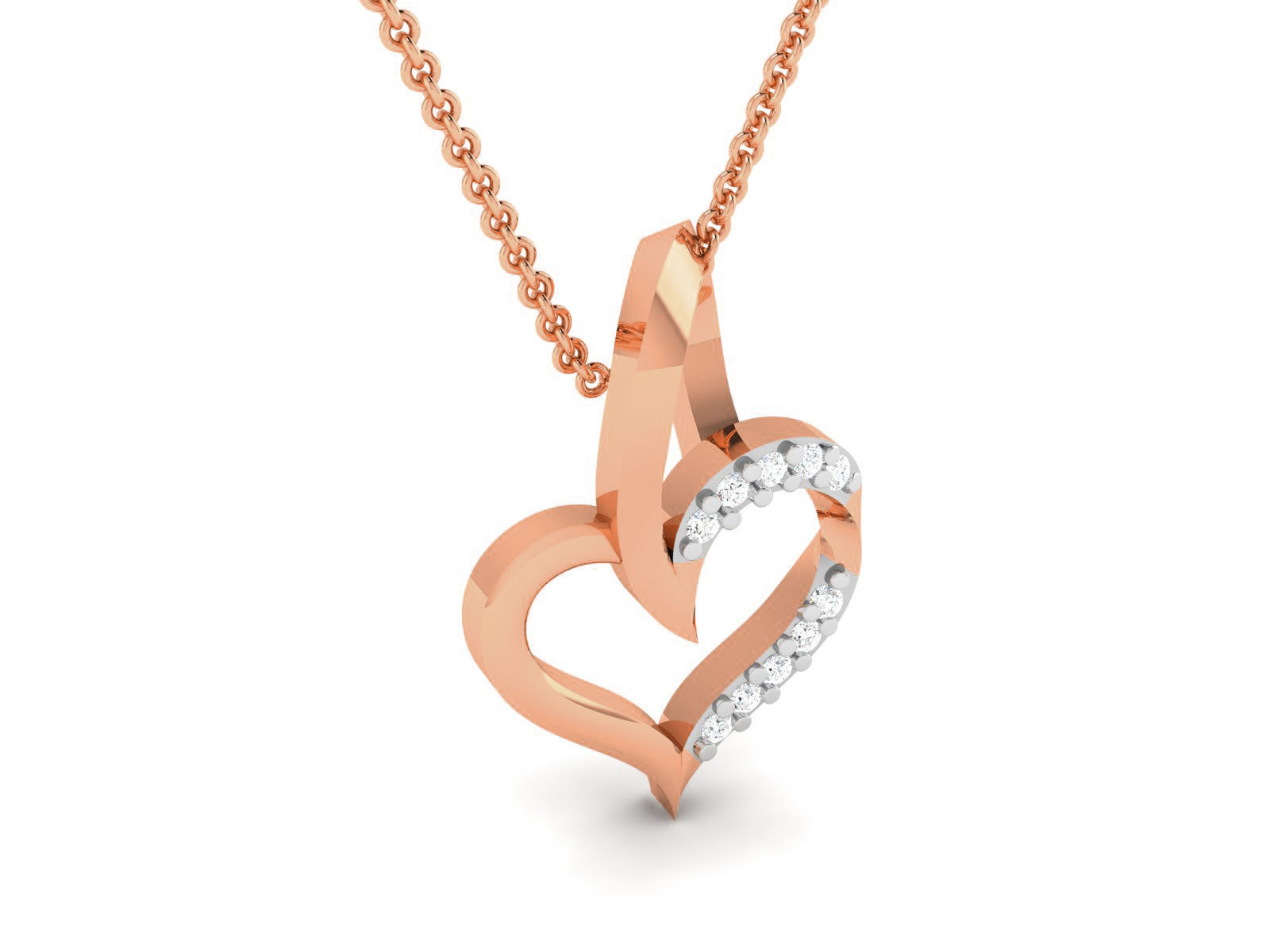 Heart Light wt Diamond Charms Pendant 3dm render Detail 3D print model_1