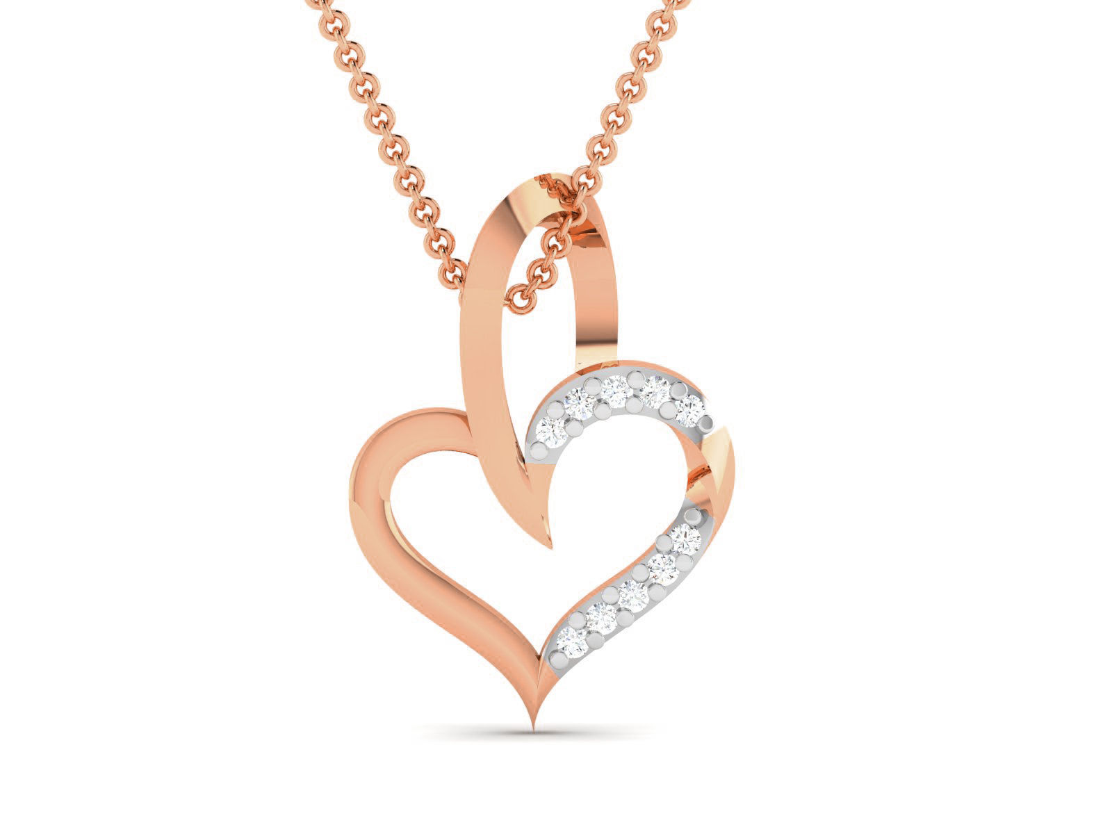 Heart Light wt Diamond Charms Pendant 3dm render Detail 3D print model_2