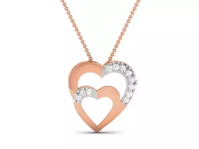 Heart Light wt Diamond Charms Pendant 3dm render Detail 3D print model