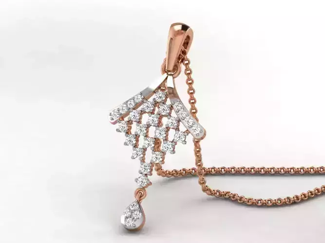 Light wt Diamond Charms Pendant 3dm render Detail