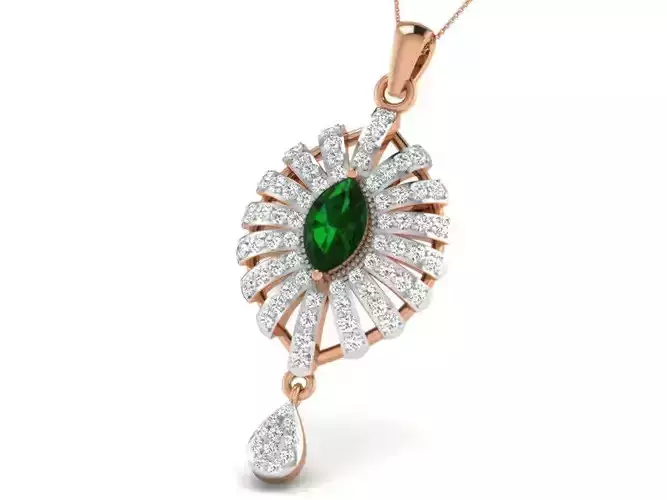 Light wt Diamond Charms Pendant 3dm render Detail