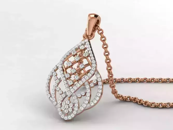 Light wt Diamond Charms Pendant 3dm render Detail