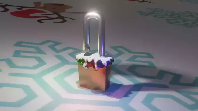 Christmas Lock santa hat and cake art