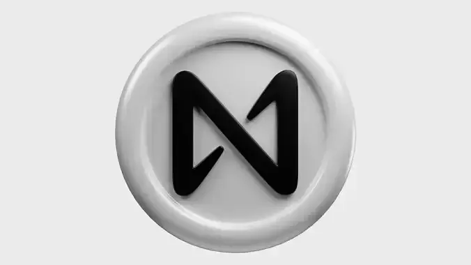 Near Protocol or NEAR White Crypto Coin with cartoon style