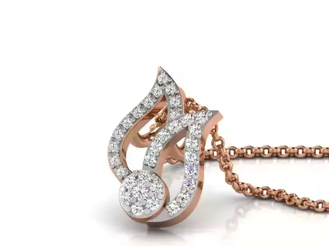 Light wt Diamond Charms Pendant 3dm render Detail