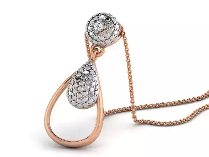 Light wt Diamond Charms Pendant 3dm render Detail