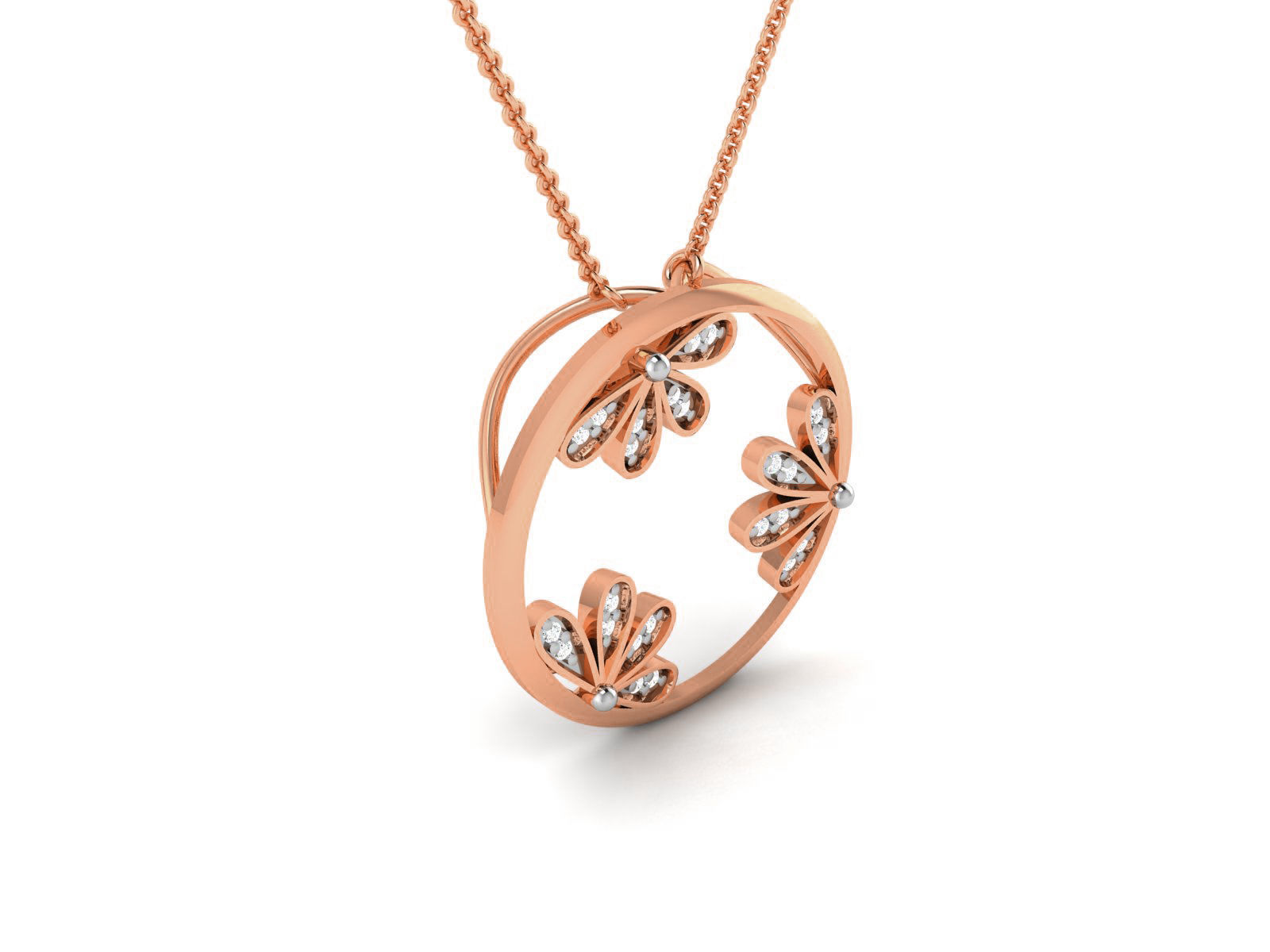 Flower Light wt Diamond Charms Pendant 3dm render Detail 3D print model_1