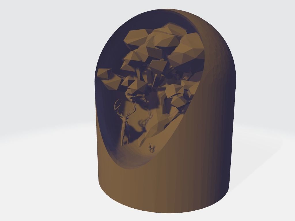 Low Poly Forest Critters Mini - LED Light Up Diorama 3D print model_1