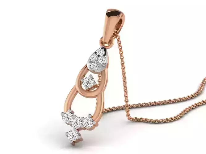 Light wt Diamond Charms Pendant 3dm render Detail