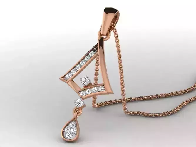 Light wt Diamond Charms Pendant 3dm render Detail