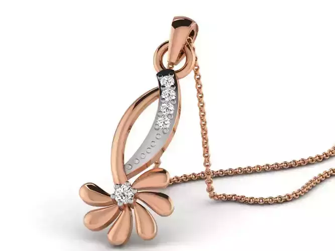 Light wt Diamond Charms Pendant 3dm render Detail