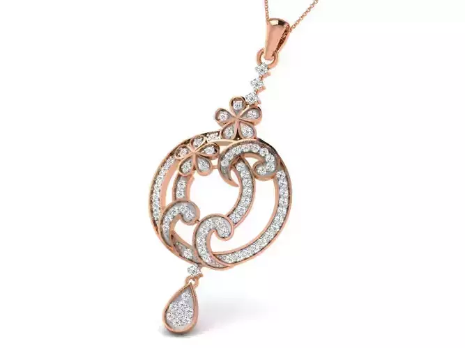 Light wt Diamond Charms Pendant 3dm render Detail