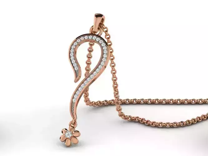 Light wt Diamond Charms Pendant 3dm render Detail