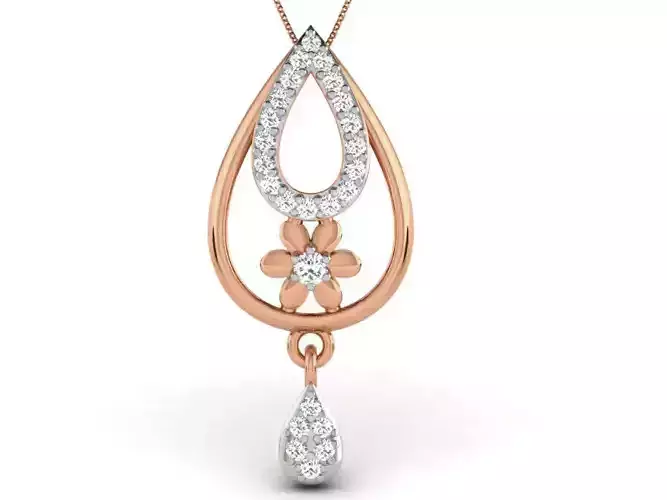 Light wt Diamond Charms Pendant 3dm render Detail