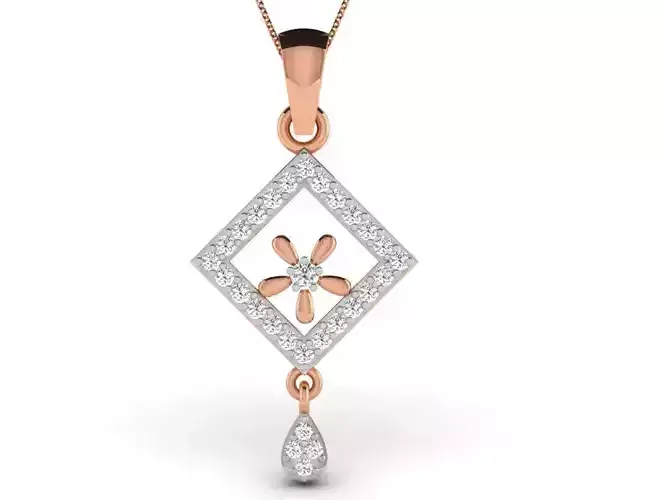 Light wt Diamond Charms Pendant 3dm render Detail