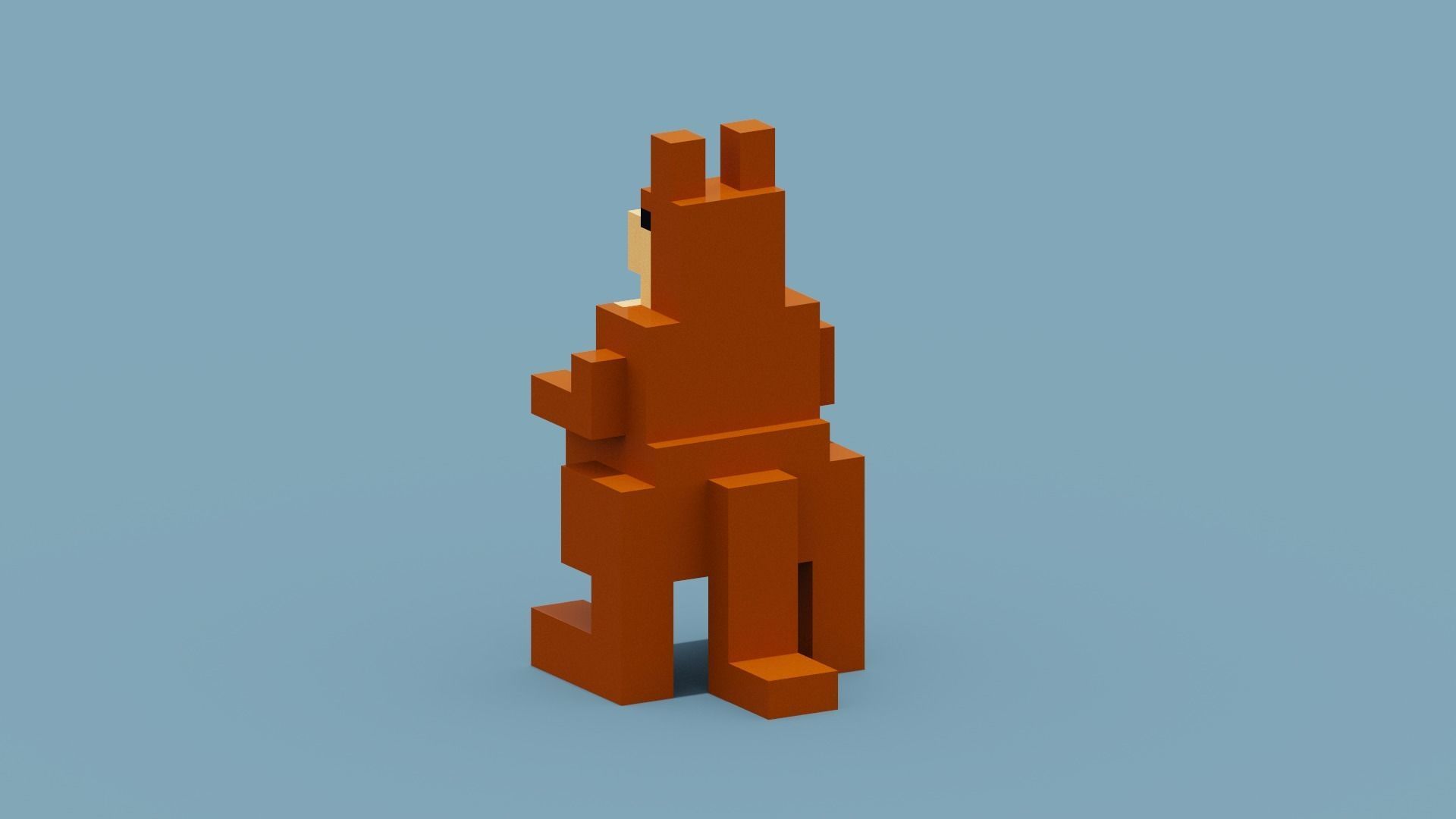 Voxel Kangaroo Low-poly 3D model_2