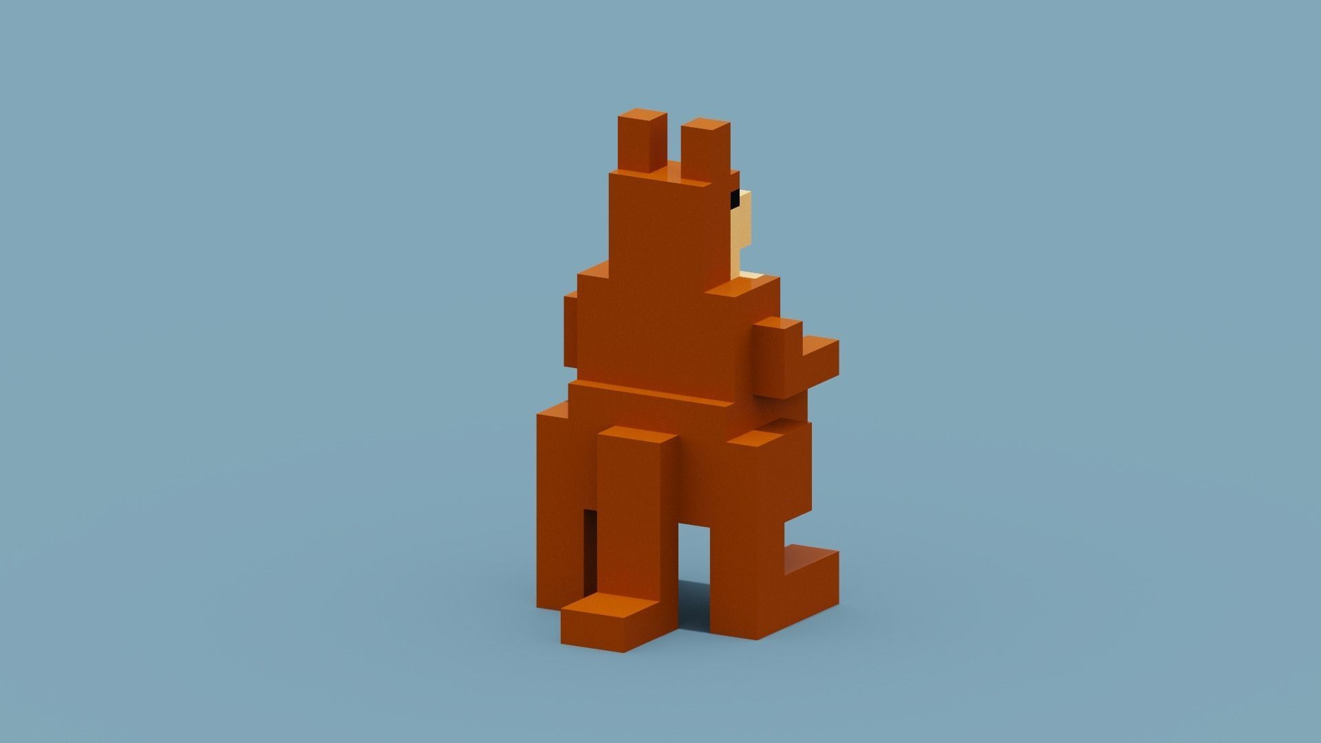 Voxel Kangaroo Low-poly 3D model_3