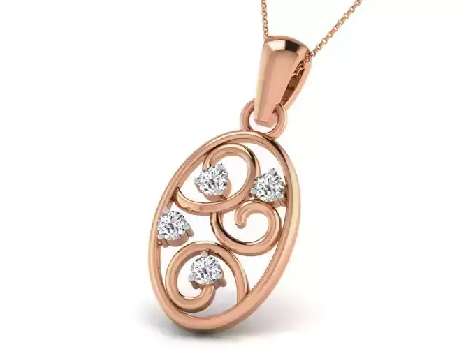 Light wt Diamond Charms Pendant 3dm render Detail