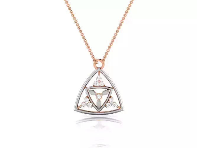 Triangular Light wt Diamond Charms Pendant 3dm render Detail