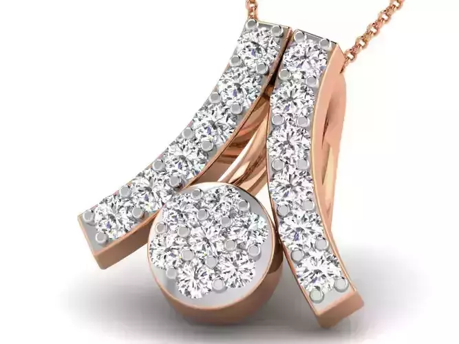 Light wt Diamond Charms Pendant 3dm render Detail